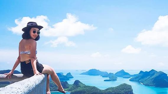 Aussichtspunkt im Ang Thong Nationalpark mit Blick auf die Inselwelt, beste Reisezeit Januar auf Koh Samui